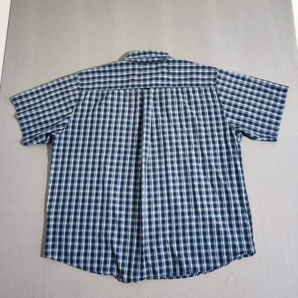 CAT Caterpillar button down shirt men's size XXL white blue check pattern - Picture 3 of 10